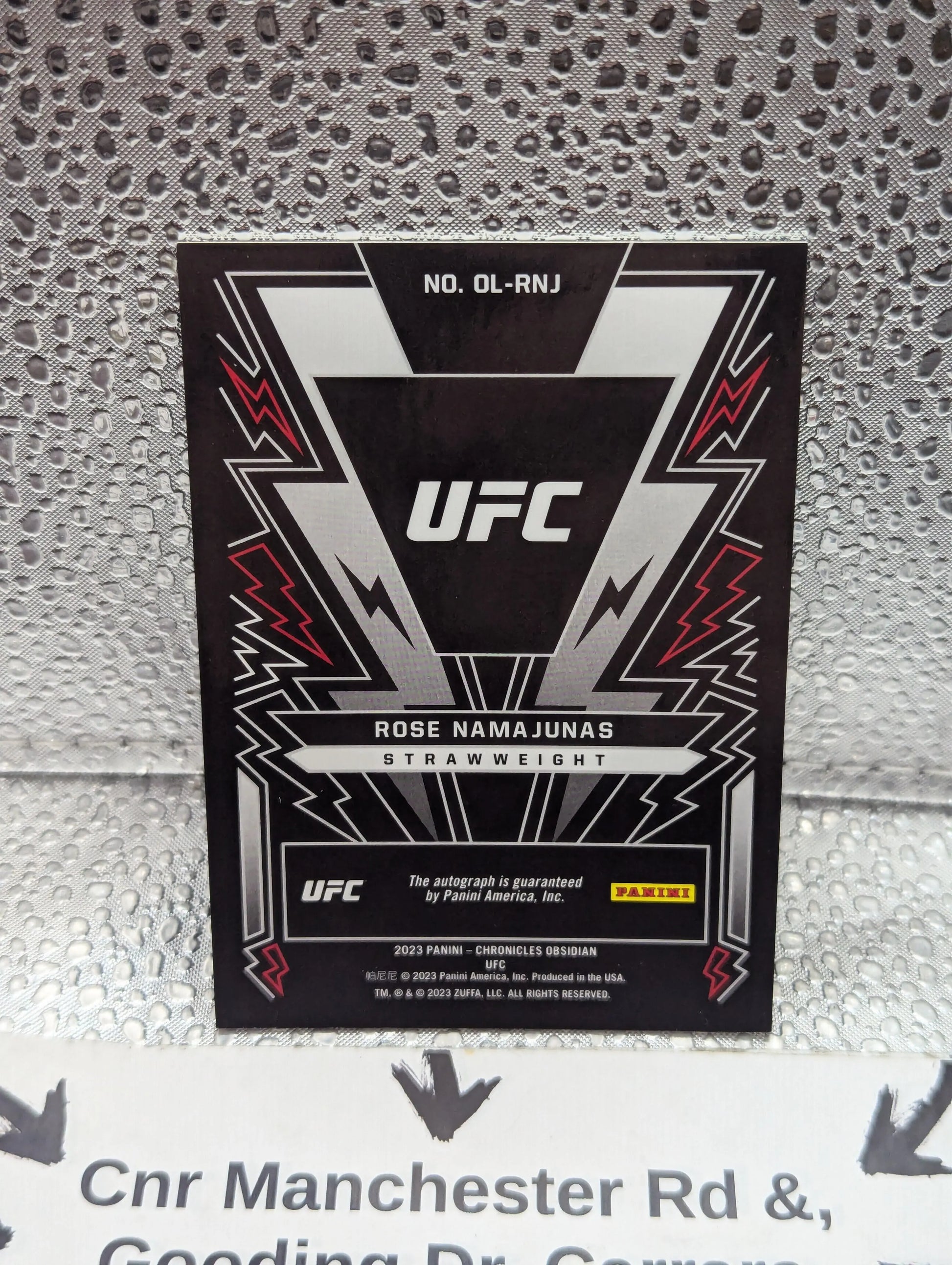 2023 Panini Chronicles UFC Obsidian Lightning Strike Rose Namajunas AUTO FRENLY BRICKS - Open 7 Days