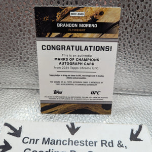 Brandon Moreno 2024 Topps Chrome UFC Marks of Champion Auto Orange/25 #МОС-ВМО FRENLY BRICKS - Open 7 Days