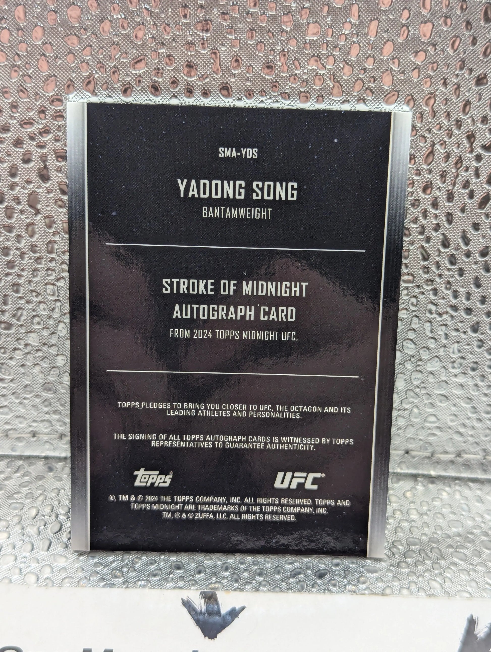 Yadong Song 2024 Topps Midnight UFC - Stroke of Midnight Autographs #SMA-YDS FRENLY BRICKS - Open 7 Days