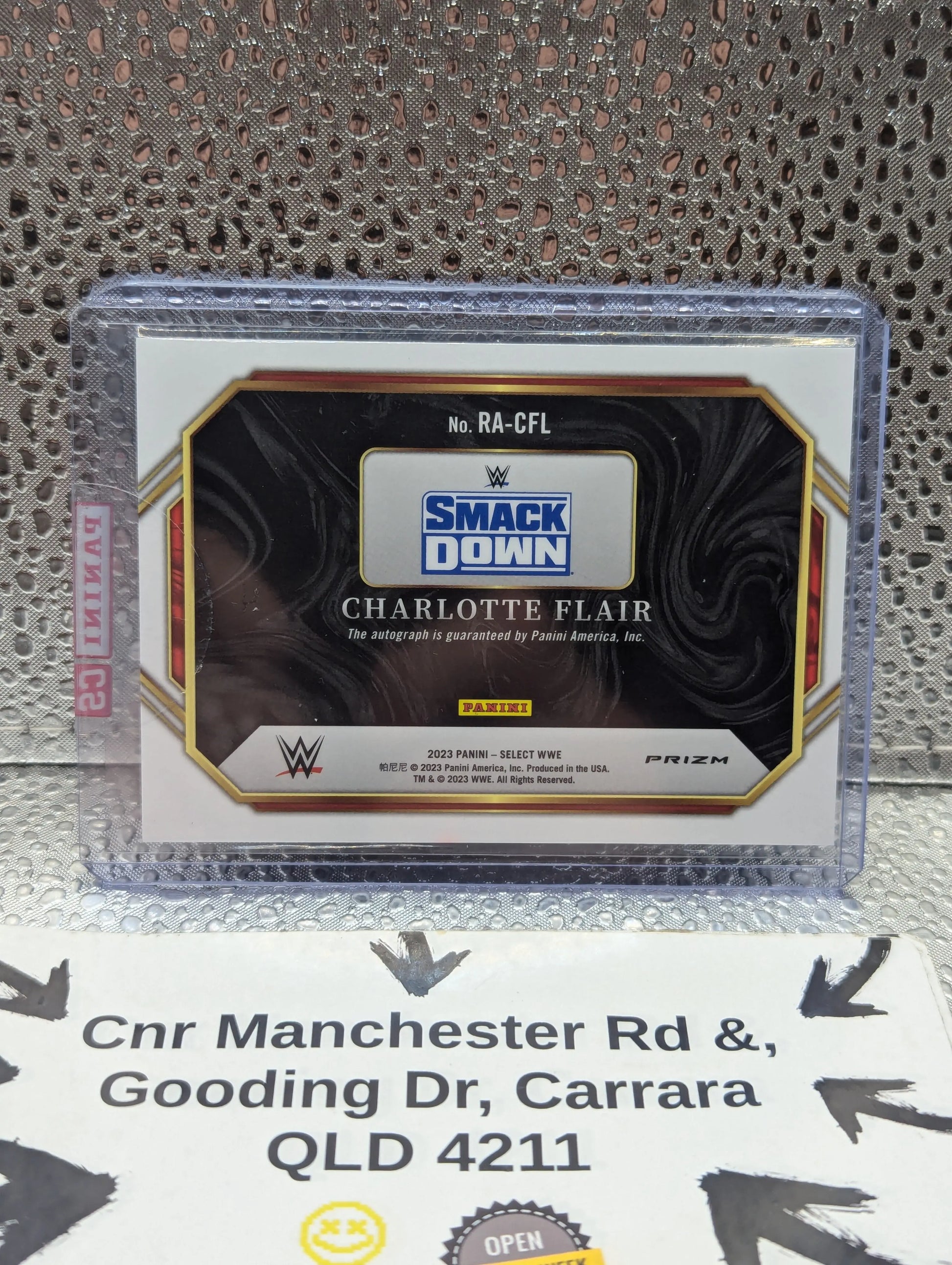 2023 Select WWE Ringside Action Signatures Silver Prizm Charlotte Flair FRENLY BRICKS - Open 7 Days