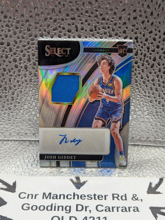 2021 Panini Select Josh Giddey Rookie Patch Auto (RPA) SILVER /199 HOLO Thunder FRENLY BRICKS - Open 7 Days