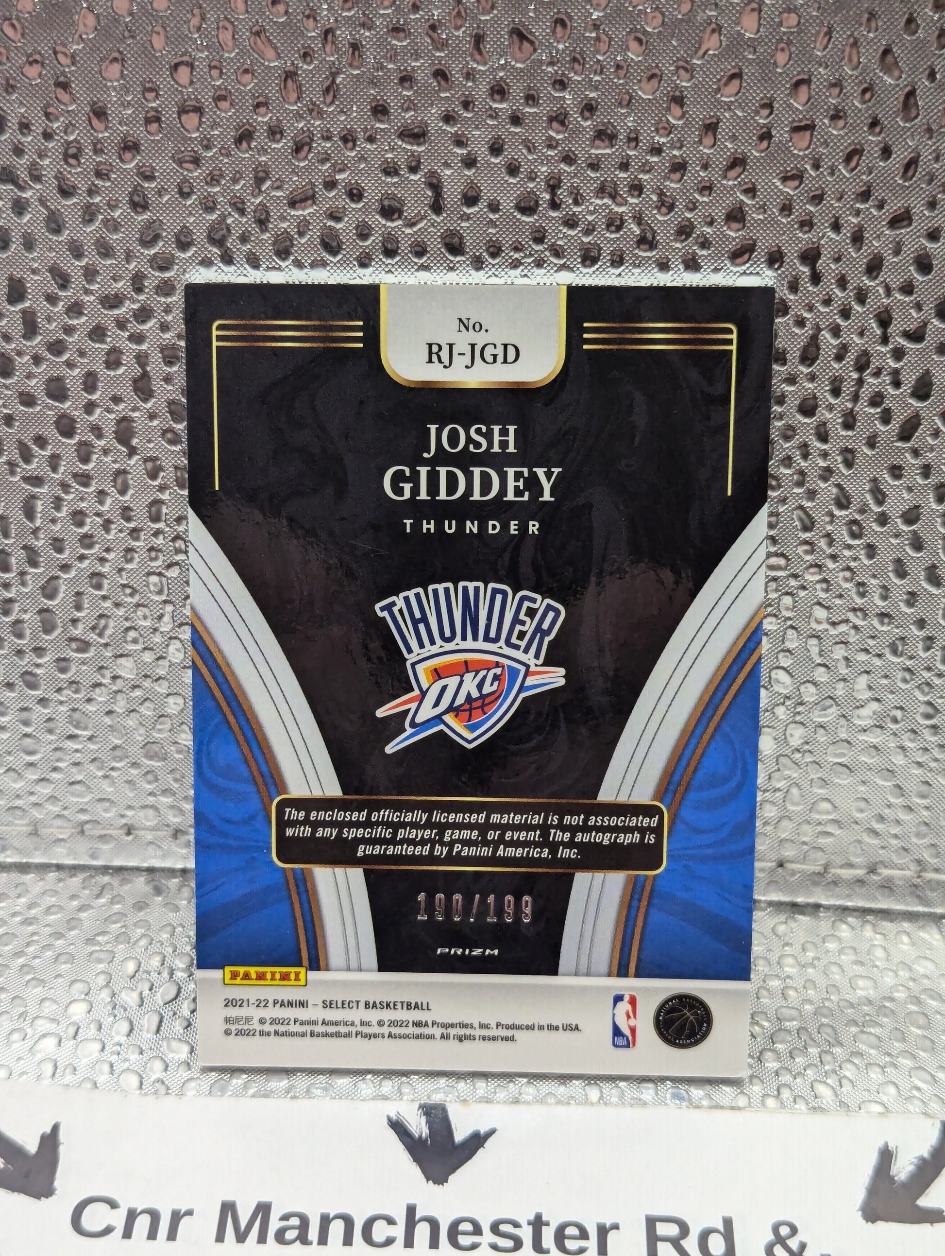 2021 Panini Select Josh Giddey Rookie Patch Auto (RPA) SILVER /199 HOLO Thunder FRENLY BRICKS - Open 7 Days