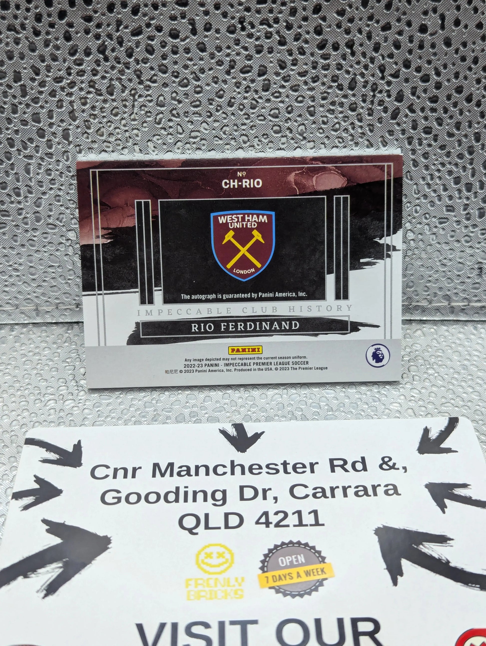 Rio Ferdinand Auto West Ham United 1895 Impeccable /95 Soccer Card FRENLY BRICKS - Open 7 Days