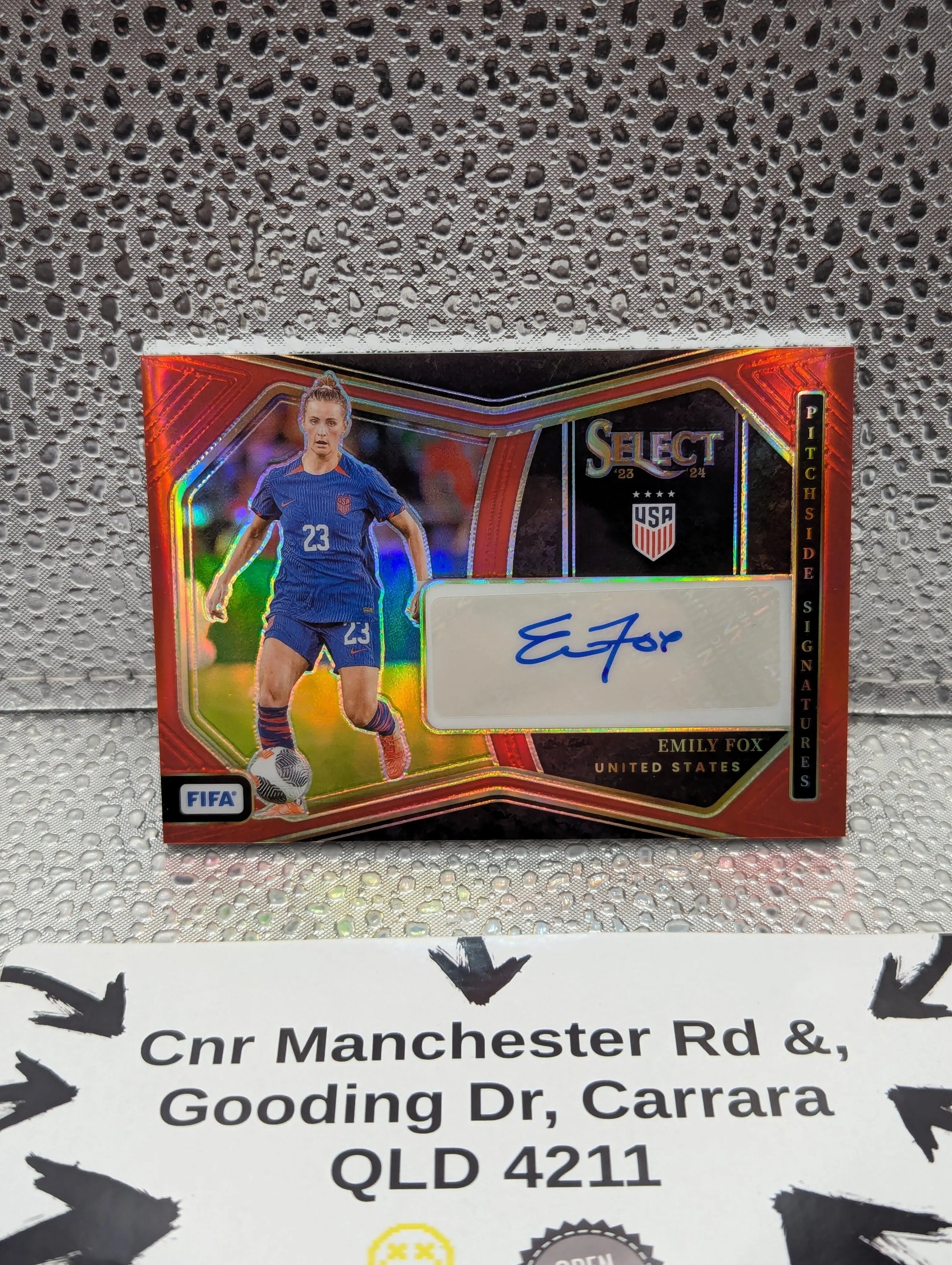 2023-24 Panini Select Emily Fox USA Auto Soccer Card RED FRENLY BRICKS - Open 7 Days