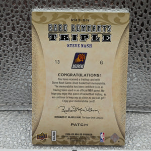 STEVE NASH 2008-09 UD Premier Rare Remnants Triple Patch RR3-SN /25 FRENLY BRICKS - Open 7 Days