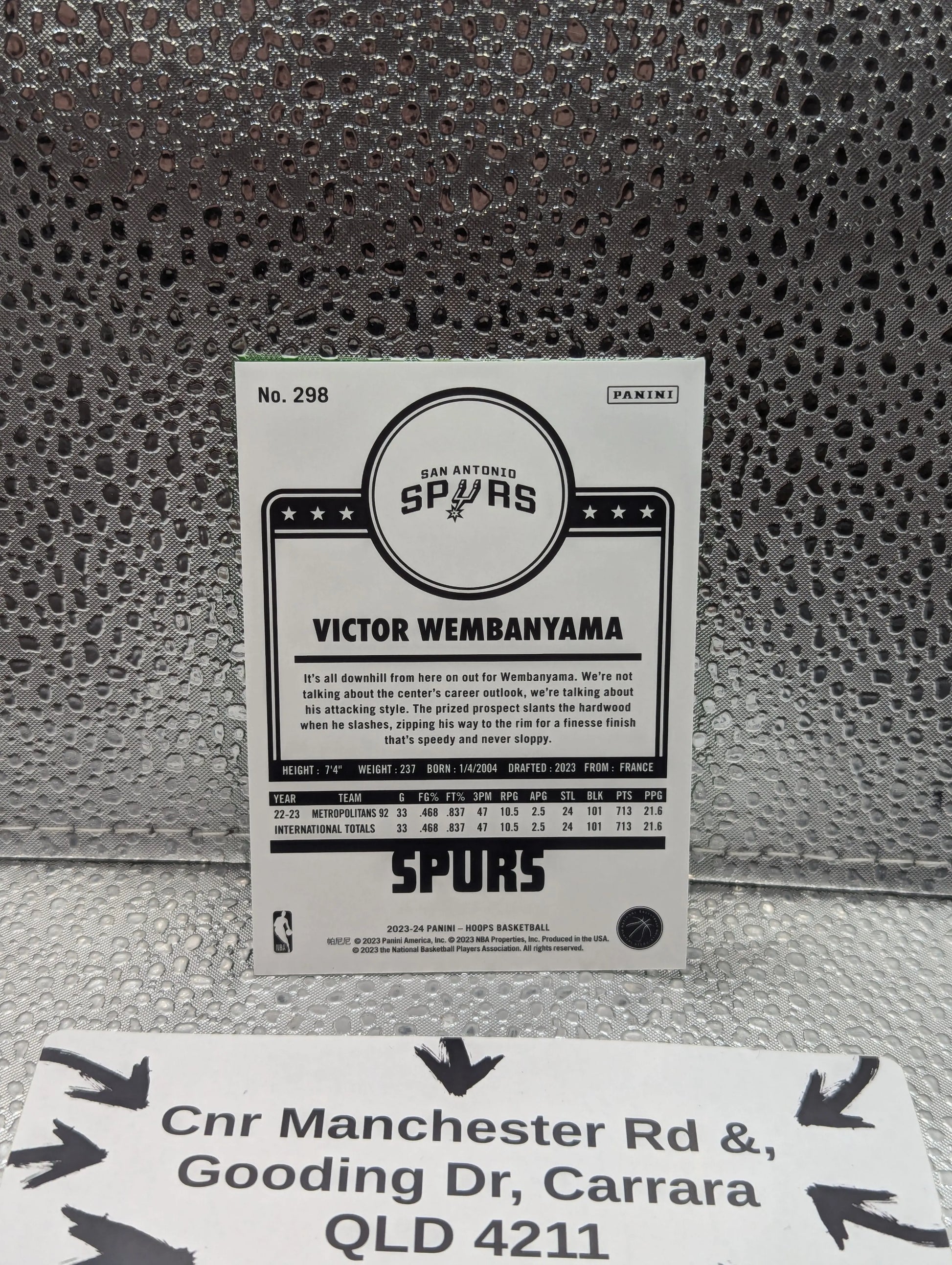 2023 / 24 PANINI NBA HOOPS NEON GREEN ROOKIE VICTOR WEMBANYAMA SPURS 298 FRENLY BRICKS - Open 7 Days