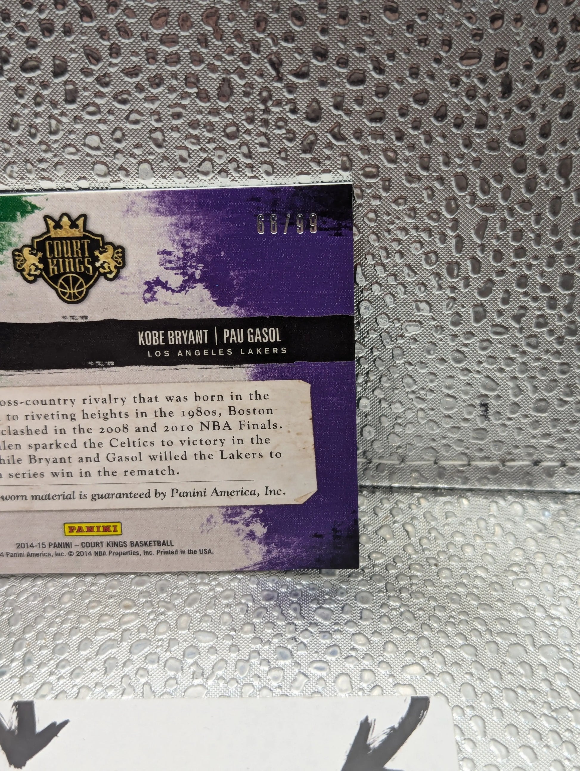 2014-15 Court Kings 2 on Quad Memorabilia /99 Bryant Gasol Allen Garnett FRENLY BRICKS - Open 7 Days