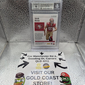 2019 Nick Bosa Panini Encased Rookie Dual Swatch Gold Auto /10 BGS FRENLY BRICKS - Open 7 Days