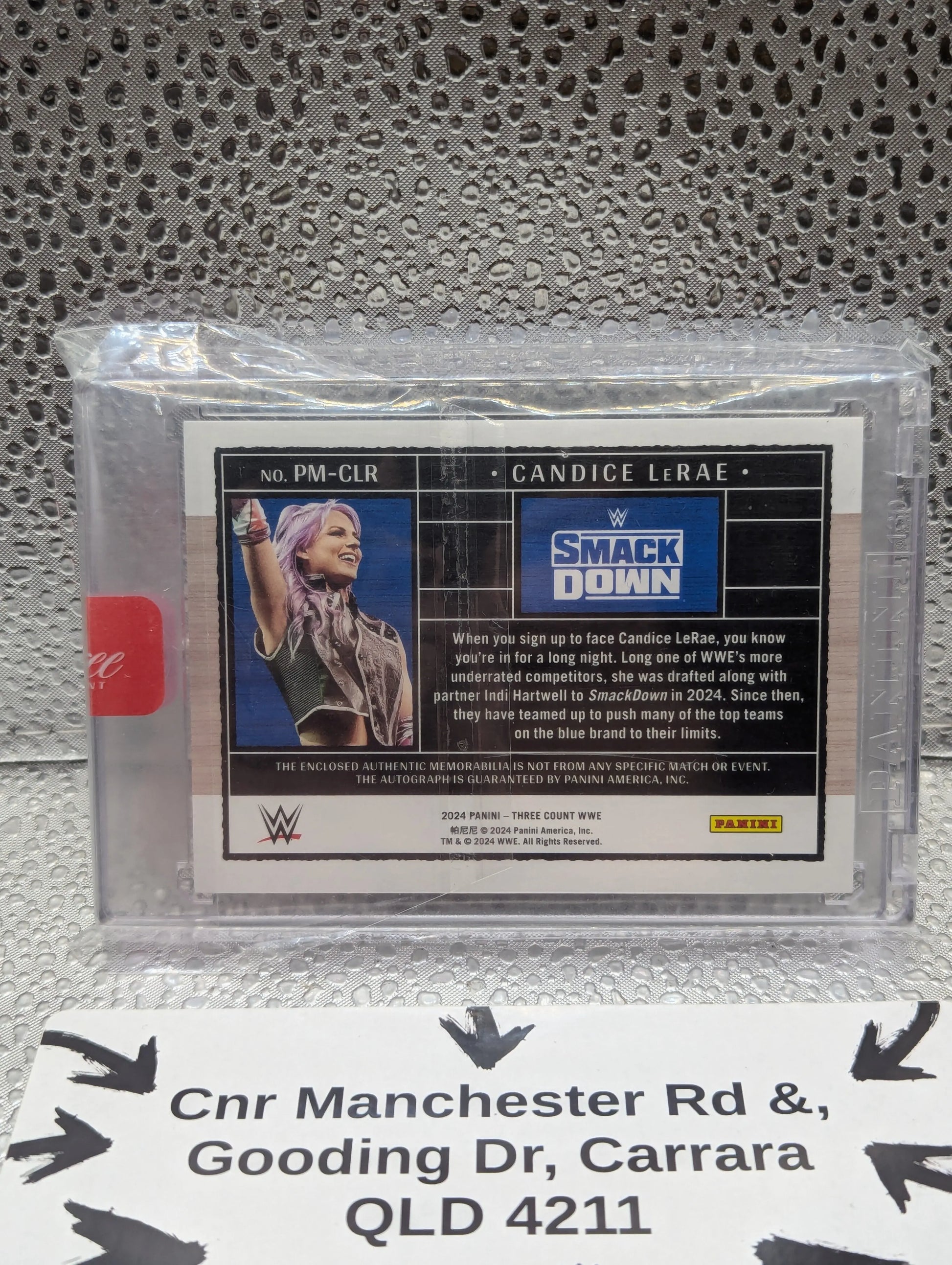 Candice LeRae 2024 Panini Three Count WWE Relic Auto Enclosed Auto /49 FRENLY BRICKS - Open 7 Days