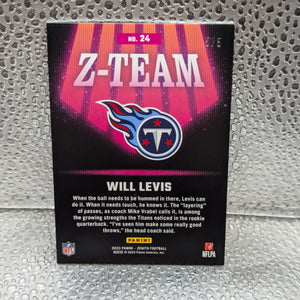 2023 Panini Zenith Will Levis 5/5 Rookie Z Team FRENLY BRICKS - Open 7 Days