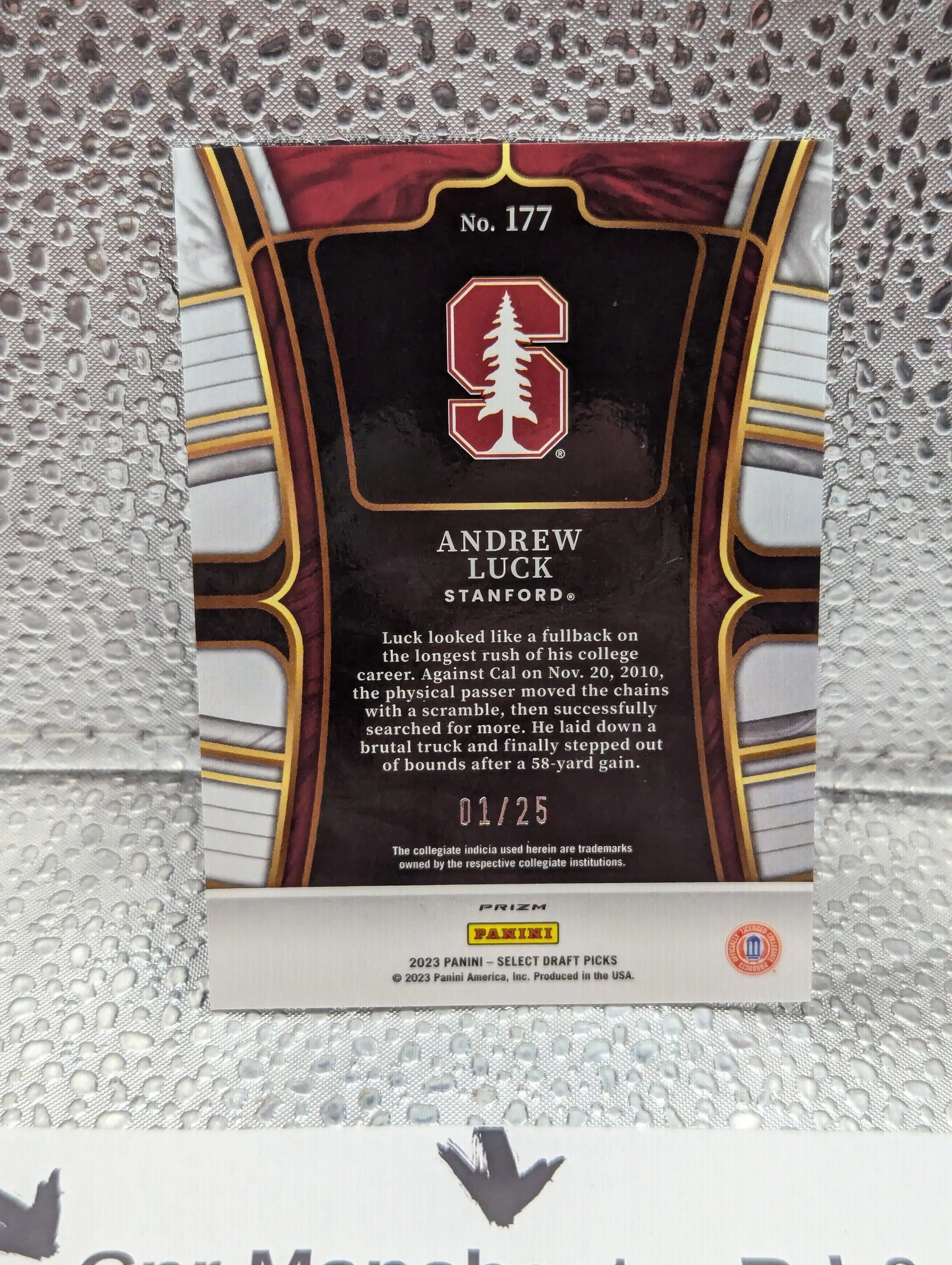 2023 Panini Select Draft Picks Andrew Luck #177 /25 FRENLY BRICKS - Open 7 Days