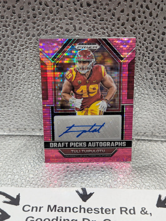 2023 Panini Prizm Draft Picks  Tuli Tuipulotu Pink /15 Southern California FRENLY BRICKS - Open 7 Days