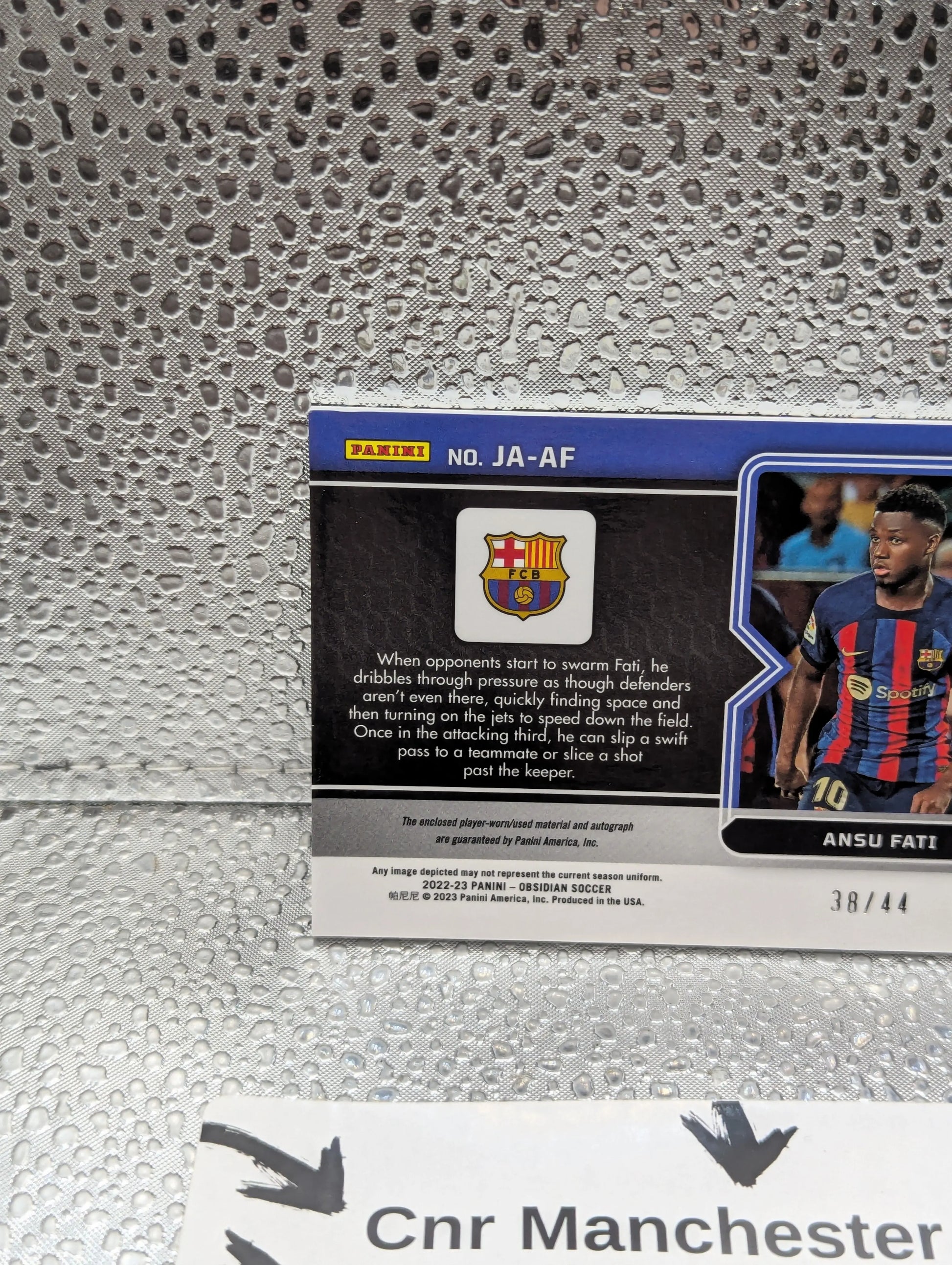 2022-23 Panini Obsidian Ansu Fati Auto Patch Barcelona /44 Soccer Card FRENLY BRICKS - Open 7 Days