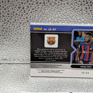 2022-23 Panini Obsidian Ansu Fati Auto Patch Barcelona /44 Soccer Card FRENLY BRICKS - Open 7 Days