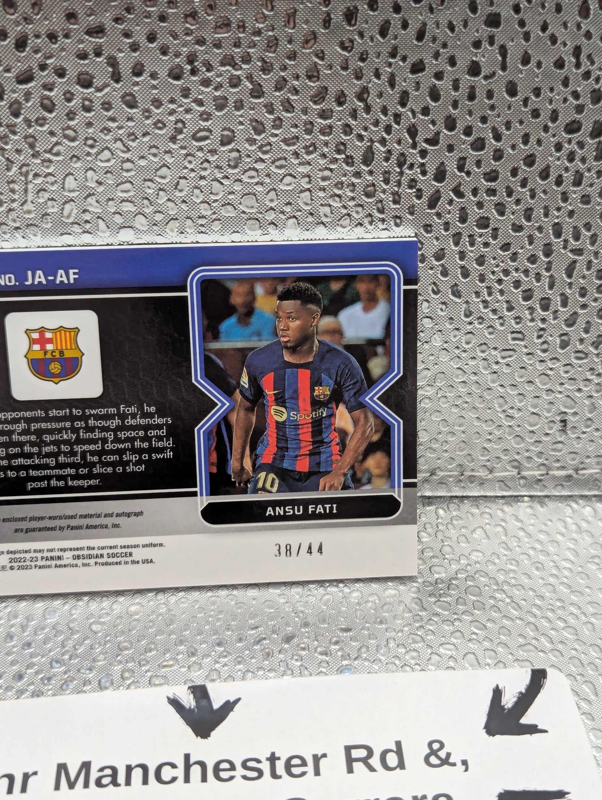 2022-23 Panini Obsidian Ansu Fati Auto Patch Barcelona /44 Soccer Card FRENLY BRICKS - Open 7 Days