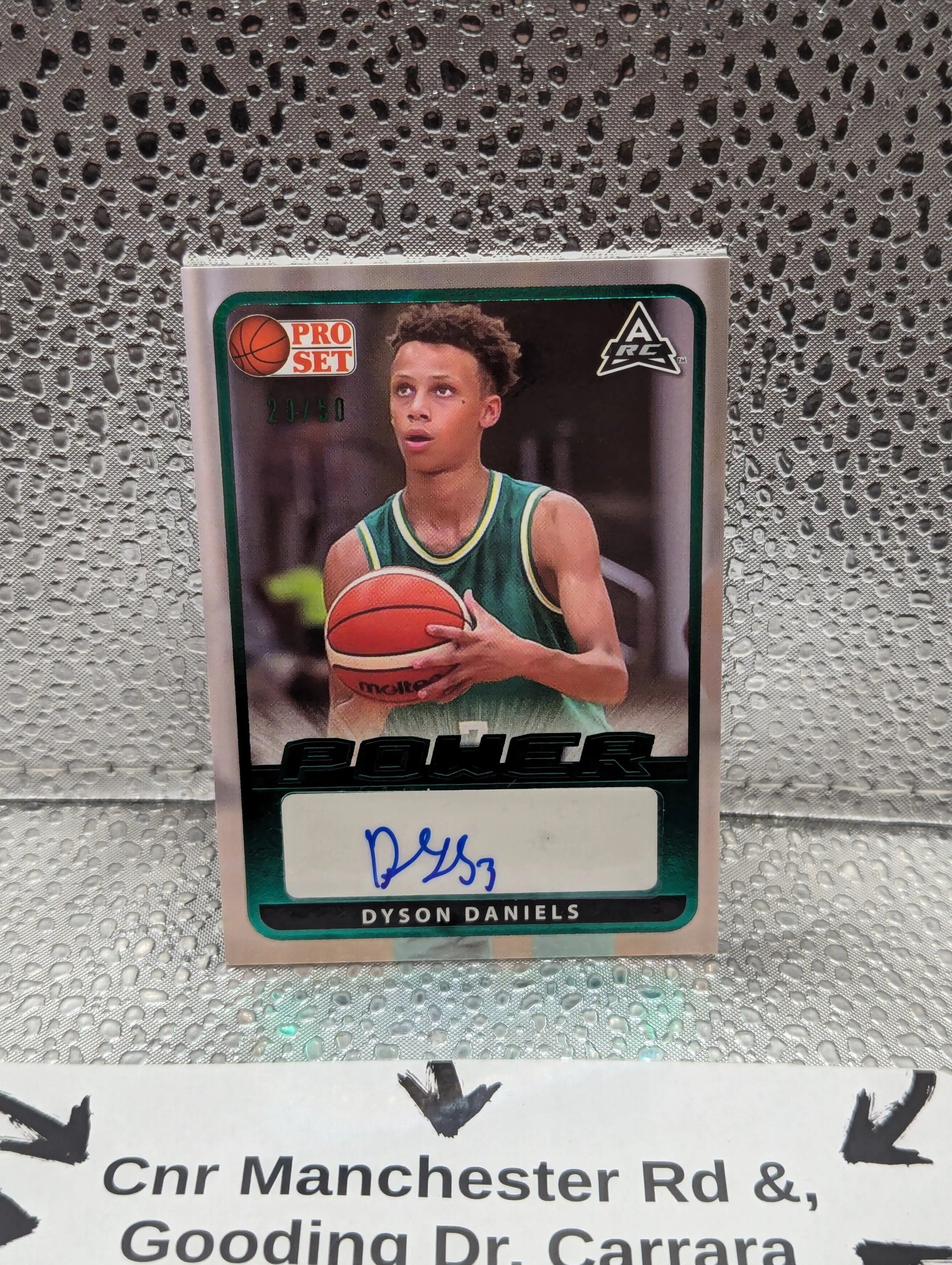 Dyson Daniels, 21-22 Leaf Pro Set Power - Green Spectrum Foil. 21/50. Autograph FRENLY BRICKS - Open 7 Days