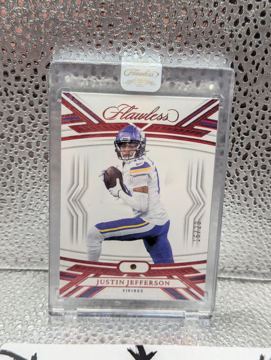 2023 Panini Flawless Justin Jefferson #43 Diamond Ruby Gem /20 Vikings FRENLY BRICKS - Open 7 Days