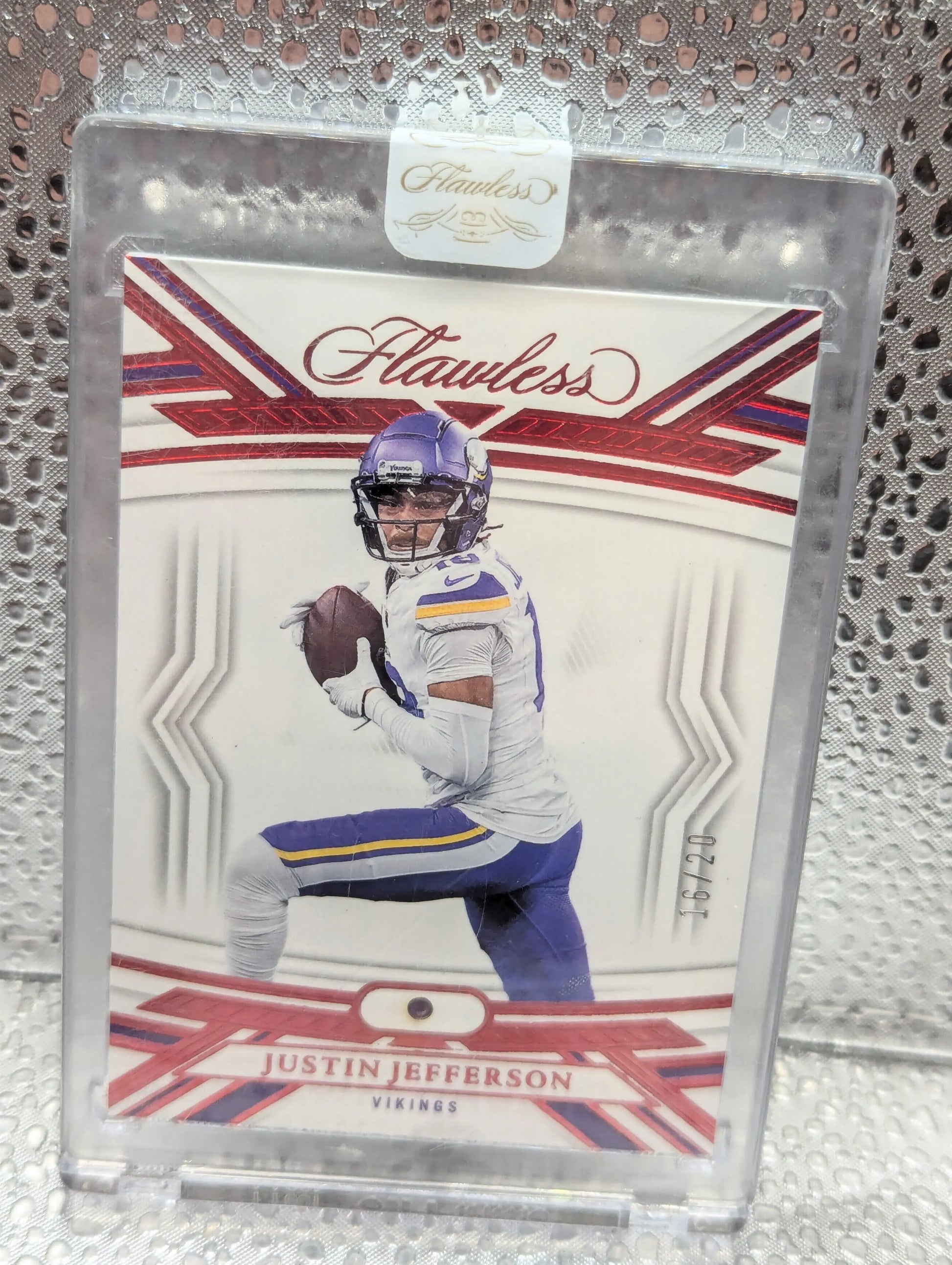 2023 Panini Flawless Justin Jefferson #43 Diamond Ruby Gem /20 Vikings FRENLY BRICKS - Open 7 Days