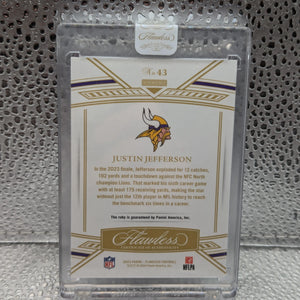 2023 Panini Flawless Justin Jefferson #43 Diamond Ruby Gem /20 Vikings FRENLY BRICKS - Open 7 Days