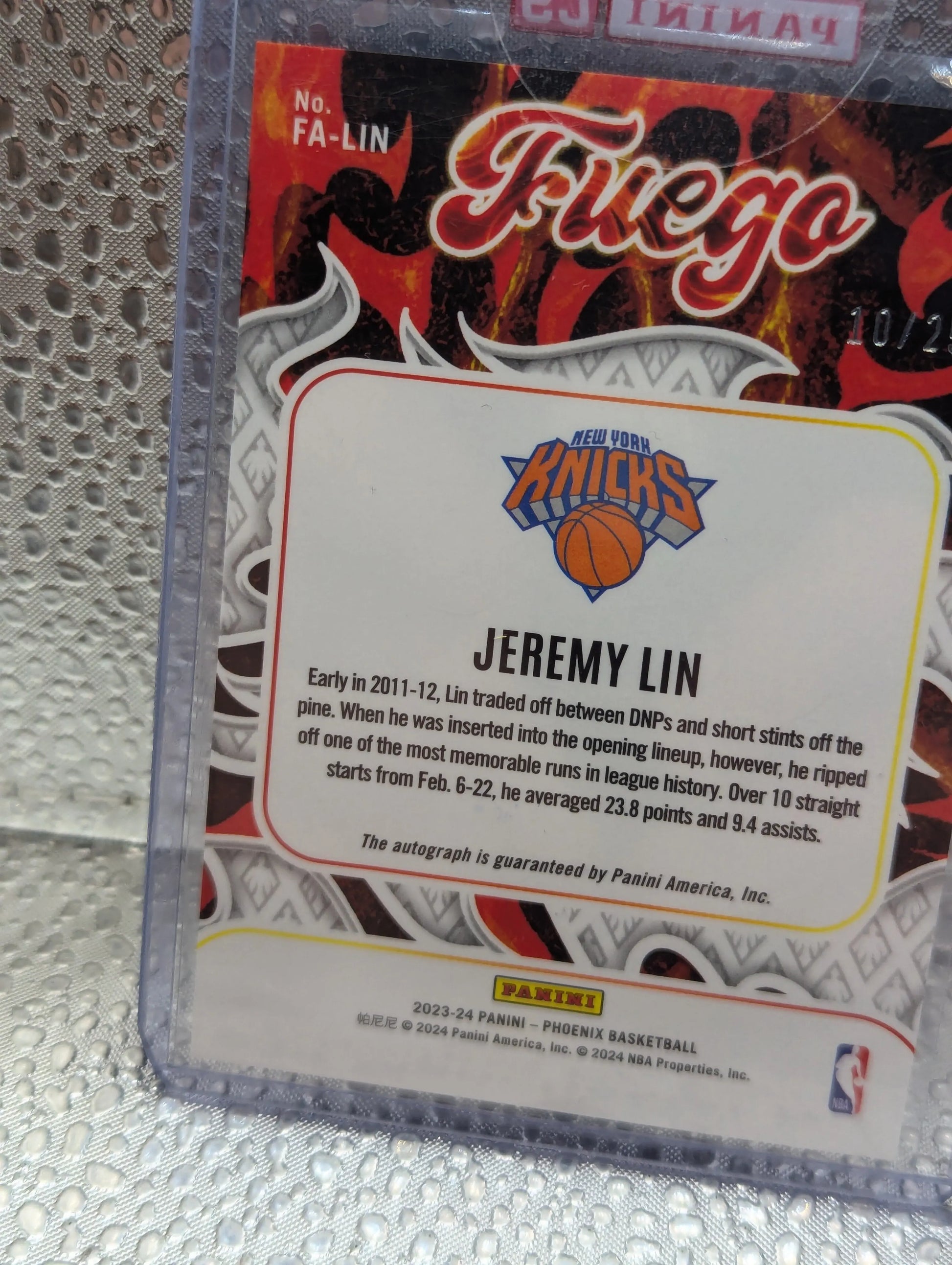 2023-24 Panini Phoenix Jeremy Lin Fuego Autographs Auto /25 FRENLY BRICKS - Open 7 Days