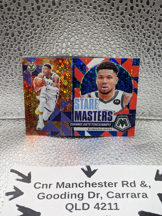 2023-24 Panini Mosaic Giannis Antetokounmpo Stare Masters Blue Fast Break # /85 FRENLY BRICKS - Open 7 Days