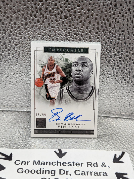 VIN BAKER 2018-19 IMPECCABLE IMMORTAL INK AUTOGRAPH AUTO /99 FRENLY BRICKS - Open 7 Days