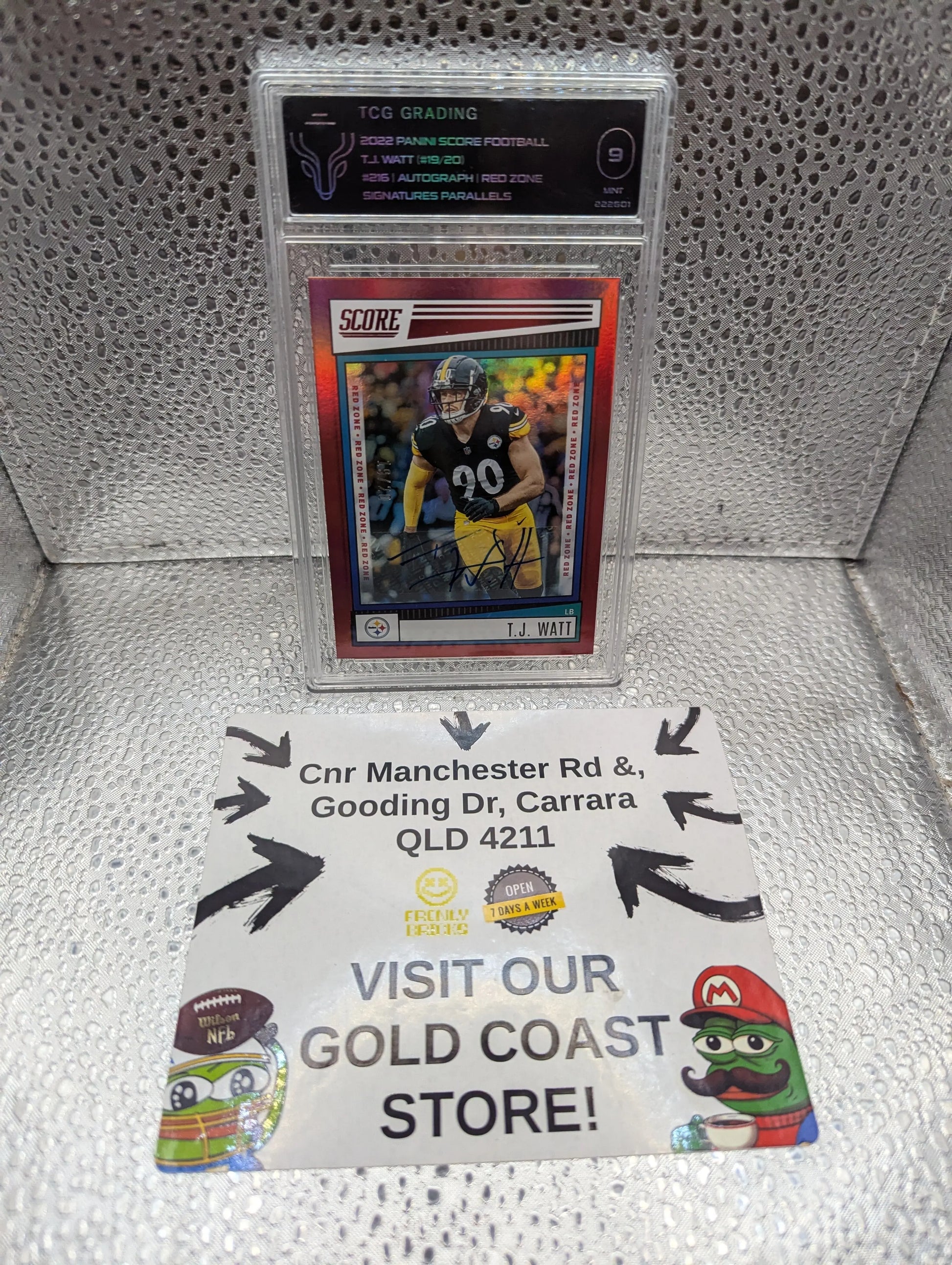 2022 Paninni Score T.J Watt (19/20) Red Zone Autograph Graded 9 FRENLY BRICKS - Open 7 Days