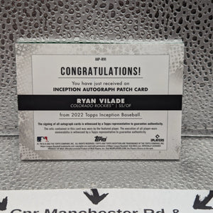 2022 Topps Inception RYAN VILADE Rookie RC Auto Patch Green /99 #IAP-RVI ROCKIES FRENLY BRICKS - Open 7 Days