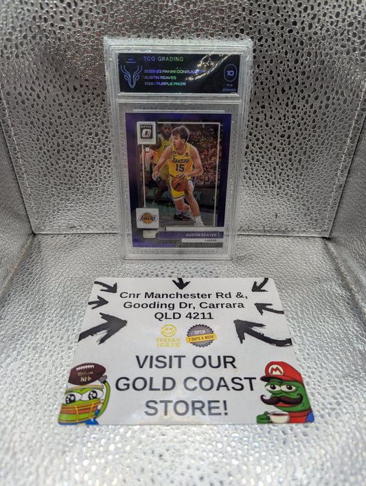 2022-23 Austin Reaves #136 Panini Donruss Optic Purple TCG 10 FRENLY BRICKS - Open 7 Days