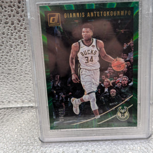 2018-19 Giannis Antetokounmpo Donruss #85 Green Laser /99 CGA 10 FRENLY BRICKS - Open 7 Days