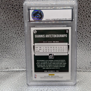 2018-19 Giannis Antetokounmpo Donruss #85 Green Laser /99 CGA 10 FRENLY BRICKS - Open 7 Days