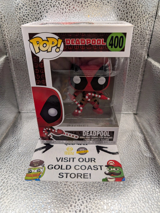 DEADPOOL Christmas Cane Funko Pop! Vinyl #400 FRENLY BRICKS - Open 7 Days