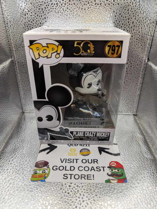 Funko Pop! Vinyl: Disney - Plane Crazy Mickey (Black & White) #797 FRENLY BRICKS - Open 7 Days