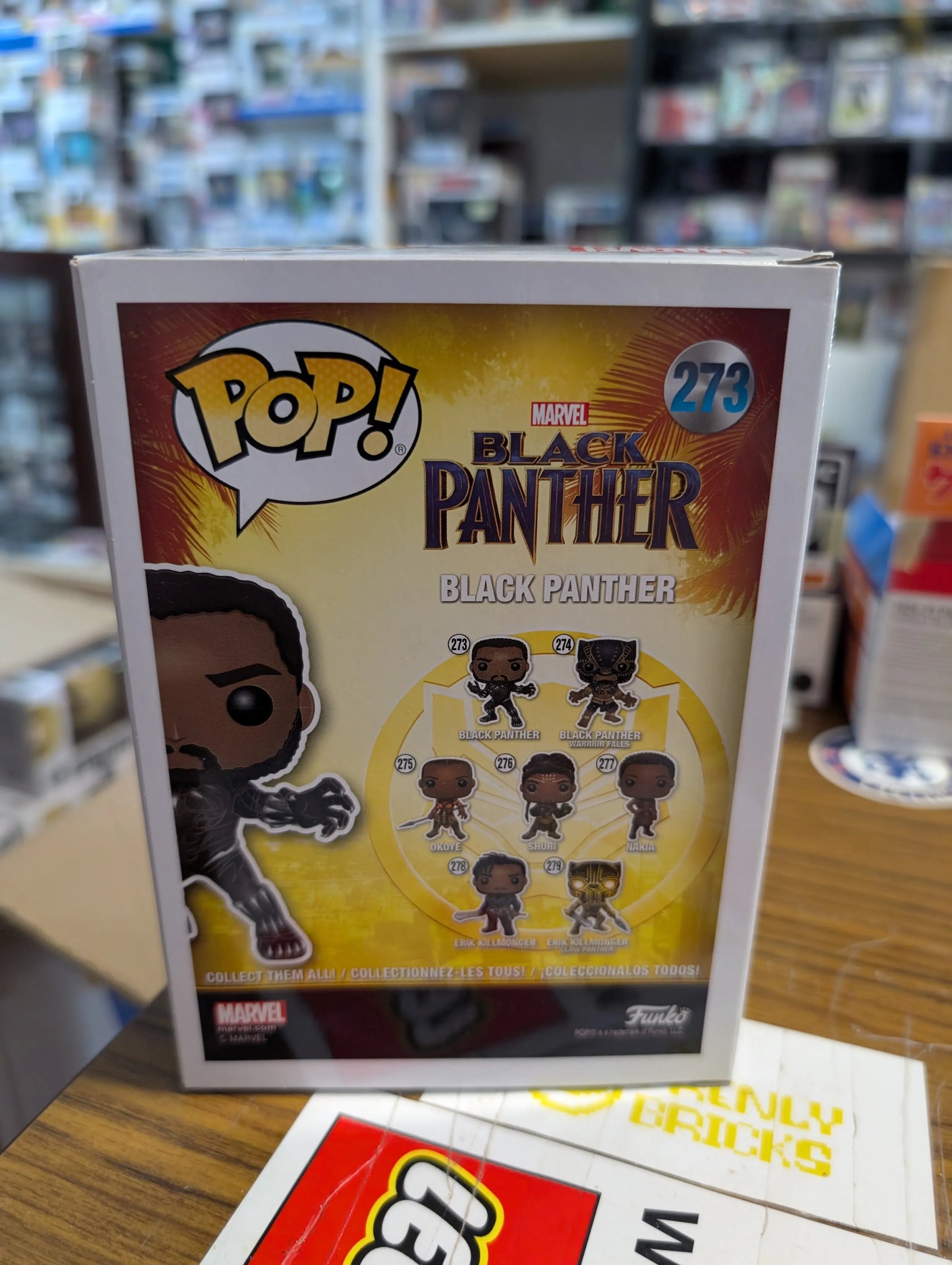 Funko Pop! Marvel Movies: Black Panther - Black Panther (273) Bobble Head GITD FRENLY BRICKS - Open 7 Days