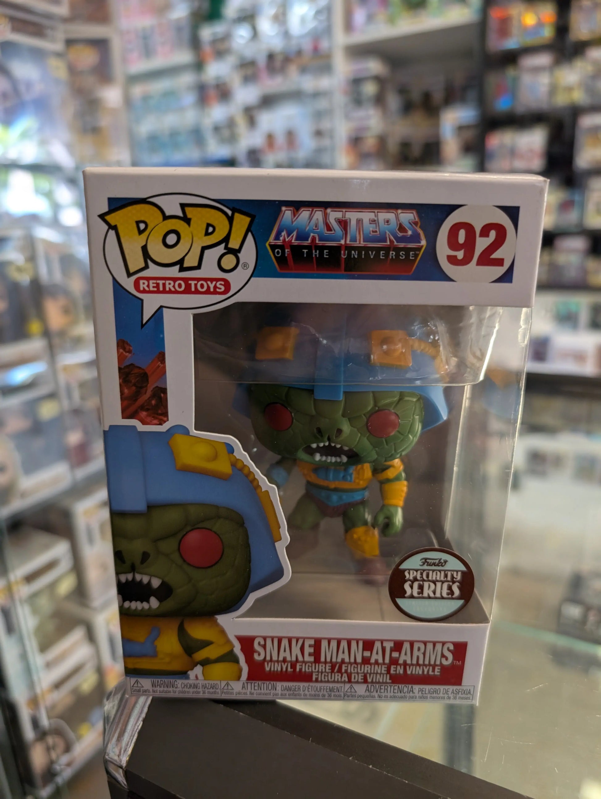 FUNKO POP 2021 RETRO TOYS MOTU # 92 SNAKE MAN AT ARMS 4.5" VINYL FIGURE FRENLY BRICKS - Open 7 Days