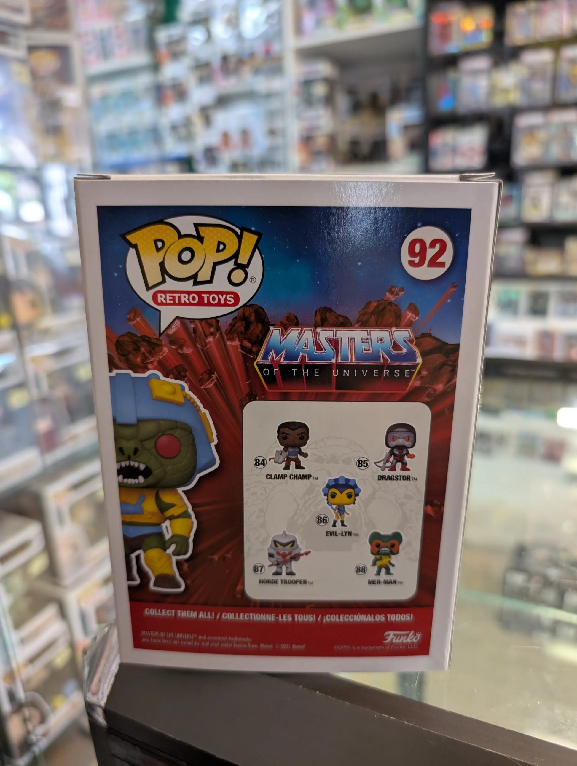 FUNKO POP 2021 RETRO TOYS MOTU # 92 SNAKE MAN AT ARMS 4.5" VINYL FIGURE FRENLY BRICKS - Open 7 Days