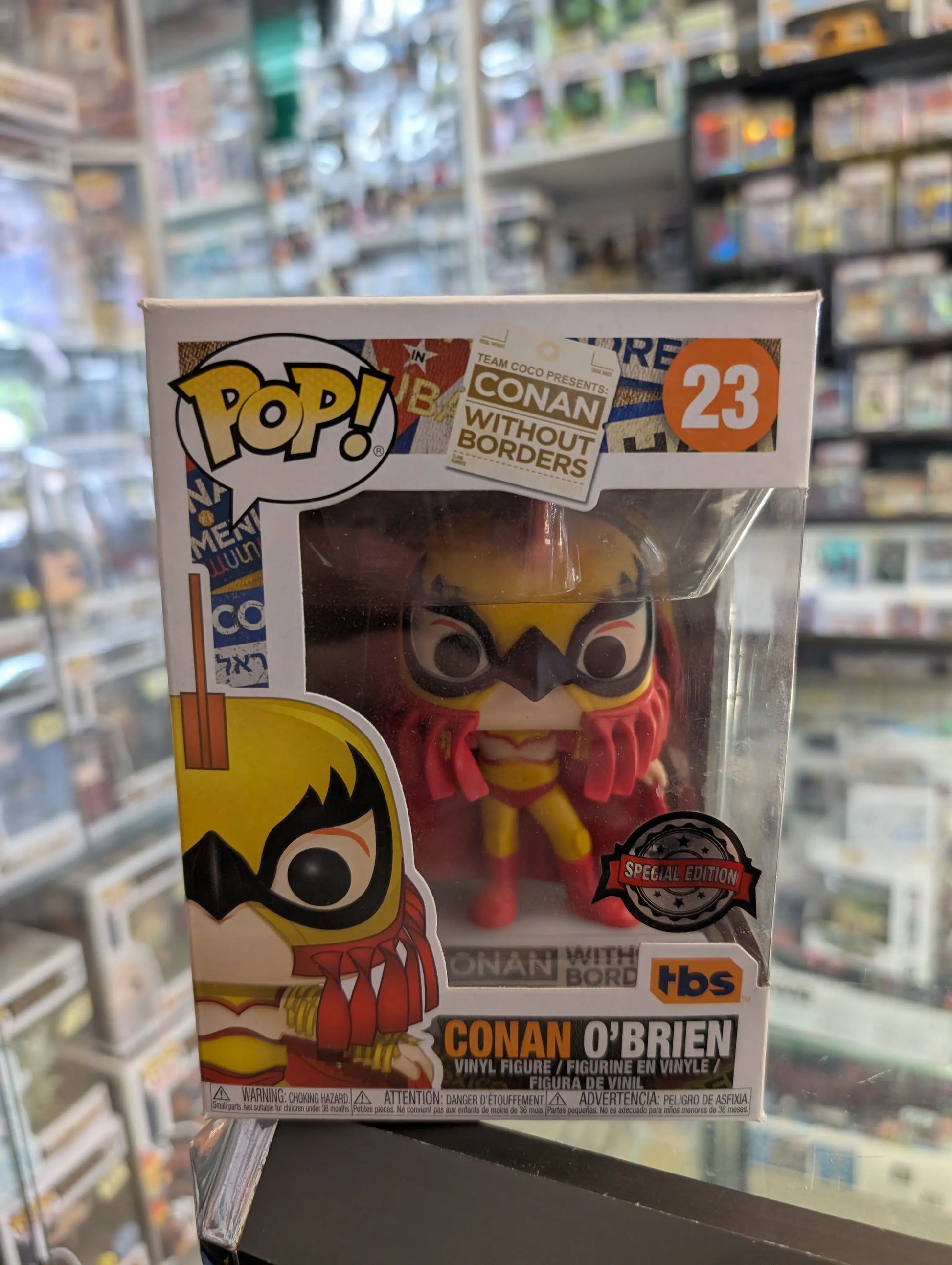 Conan O'Brien - Conan Luchador SE Exclusive Pop! Vinyl 23 FRENLY BRICKS - Open 7 Days