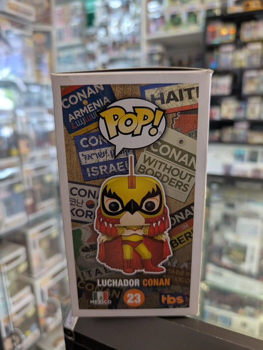 Conan O'Brien - Conan Luchador SE Exclusive Pop! Vinyl 23 FRENLY BRICKS - Open 7 Days