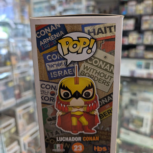 Conan O'Brien - Conan Luchador SE Exclusive Pop! Vinyl 23 FRENLY BRICKS - Open 7 Days