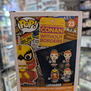 Conan O'Brien - Conan Luchador SE Exclusive Pop! Vinyl 23 FRENLY BRICKS - Open 7 Days