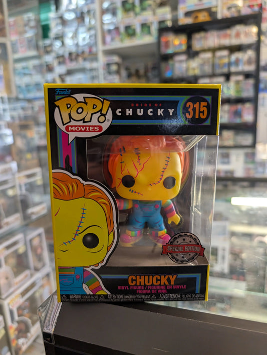 Child's Play 4: Bride of Chucky - Chucky Black Light US Exclusive Pop! Vinyl 315 FRENLY BRICKS - Open 7 Days