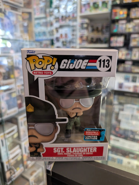 G.I. Joe Sgt. Slaughter NYCC Exclusive Pop! Vinyl Figure #113 WWE WWF 2022 FRENLY BRICKS - Open 7 Days