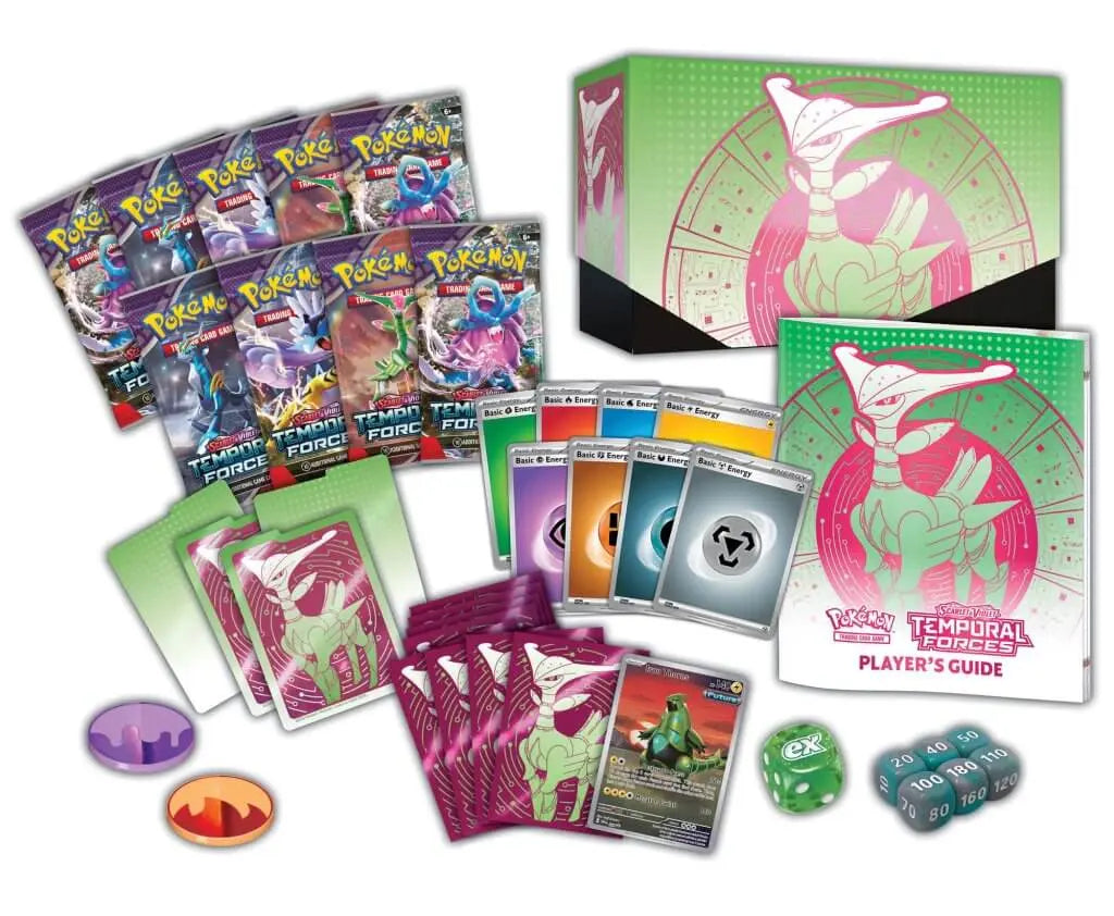 POKÉMON TCG Scarlet & Violet 5 Temporal Forces Elite Trainer Box - Iron Leaves FRENLY BRICKS - Open 7 Days