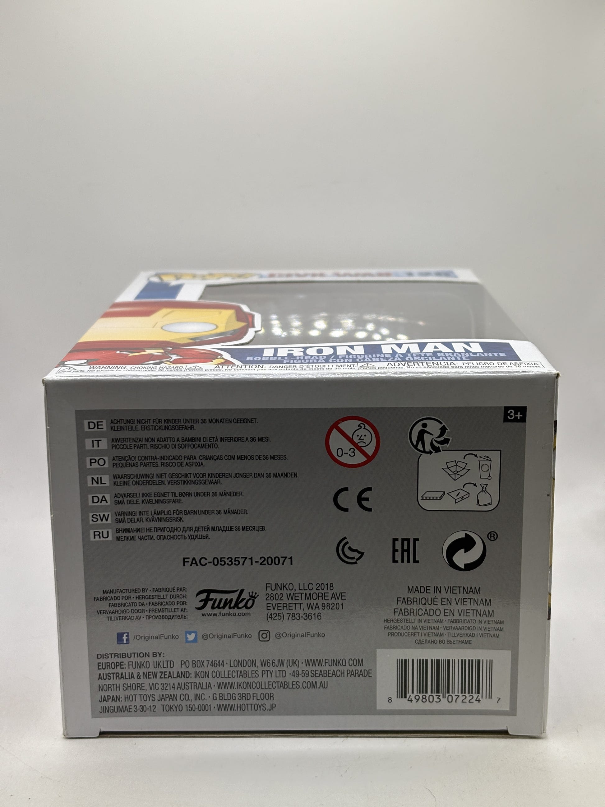 Funko POP! Marvel Captain America Civil War #126 Iron Man Bobble-Head - Box DMG — bottom image 6