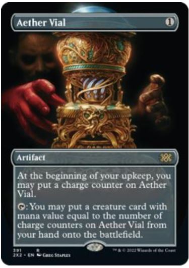 Aether Vial (Borderless) Double Masters 2022  FOIL #: 391 FRENLY BRICKS - Open 7 Days