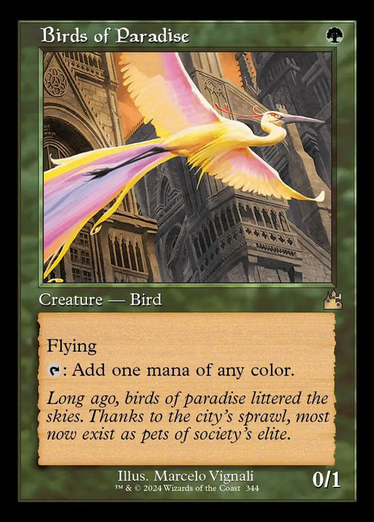 Birds of Paradise (0344 - Retro Frame) Ravnica Remastered Variants (R) Collector #: 0344 FRENLY BRICKS - Open 7 Days