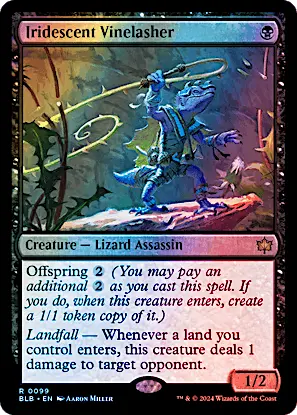 Iridescent Vinelasher Bloomburrow (R) Collector #: 0099 FRENLY BRICKS - Open 7 Days