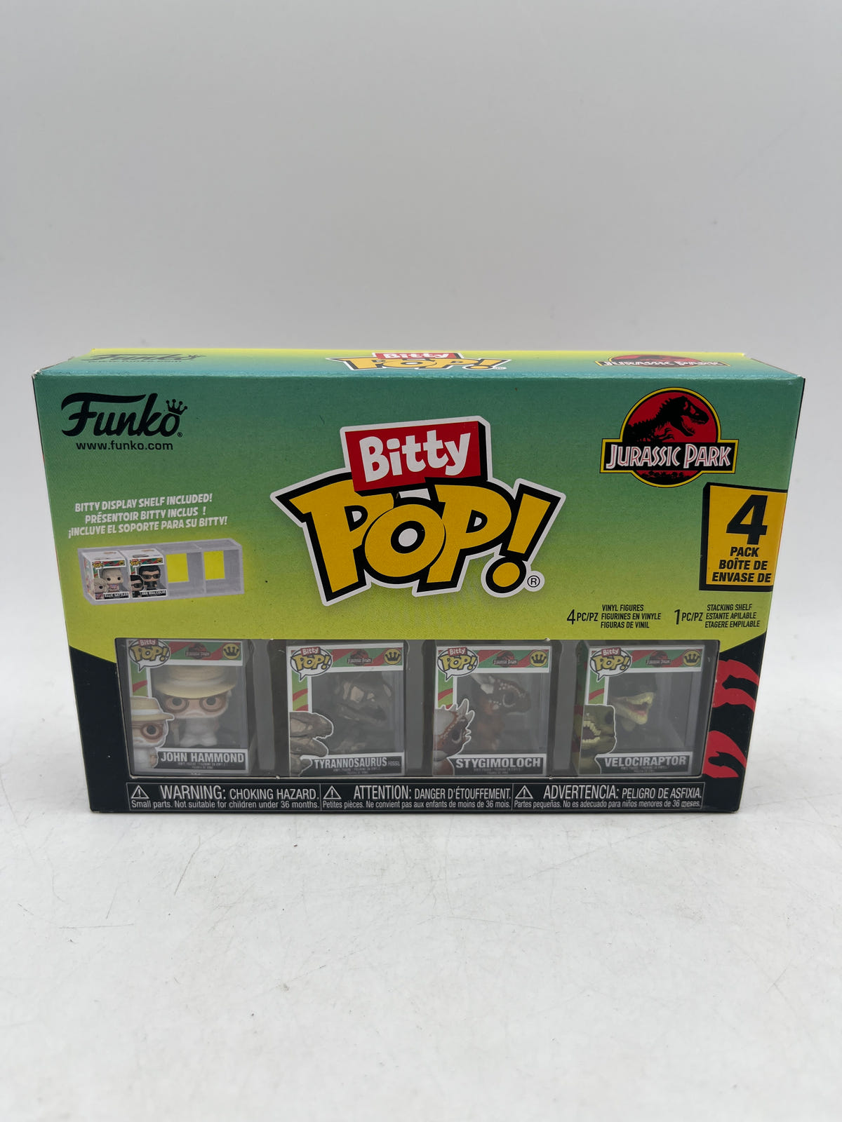 Funko POP! Movies #92954 John Hammond Bitty 4-Pack Vinyl Figure Light DMG front image 1