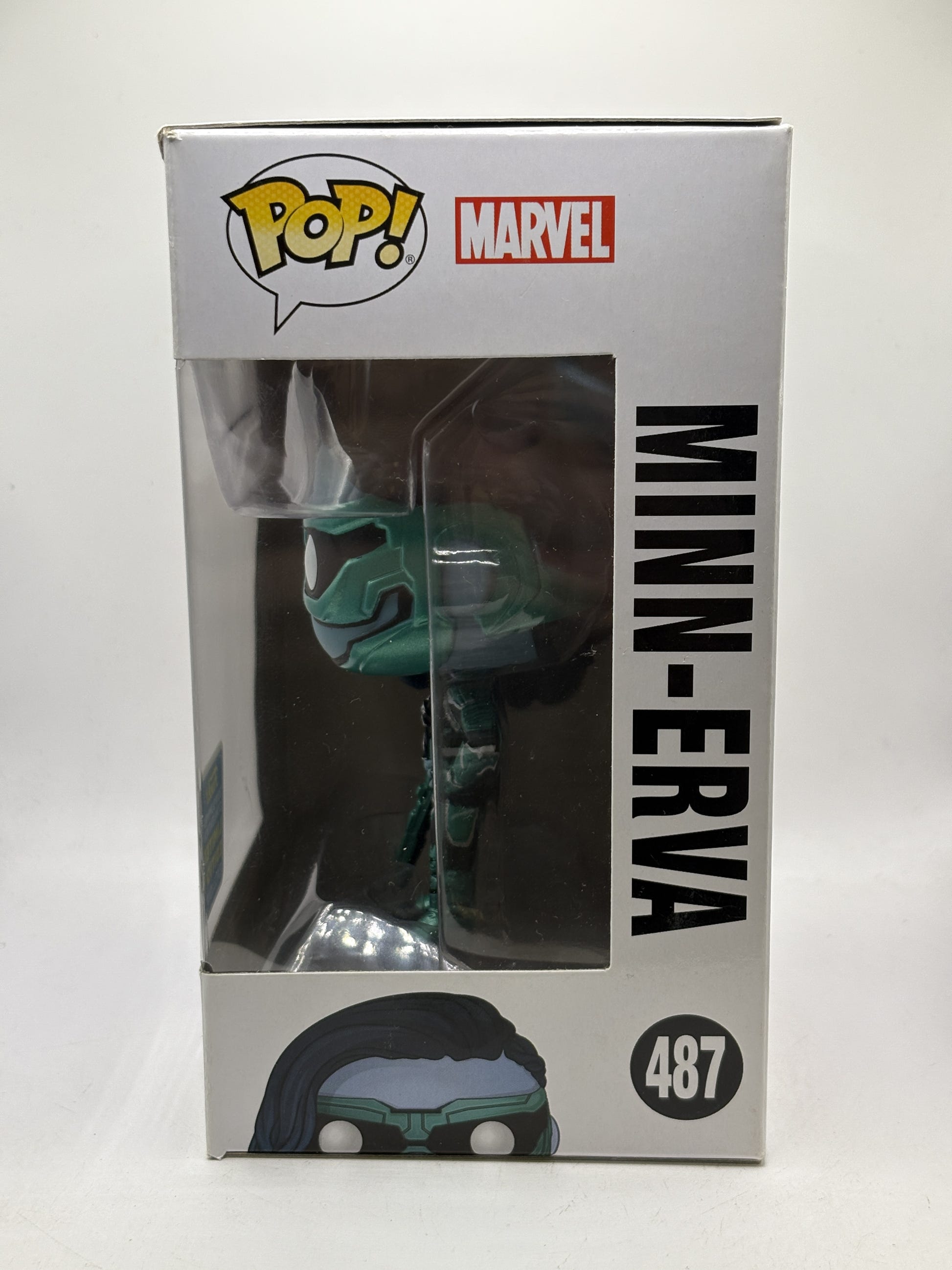 Funko POP! Marvel Captain Marvel #487 Minn-Erva Bobble-Head 2019 Summer Convention Limited Edition - Box DMG — right image 2