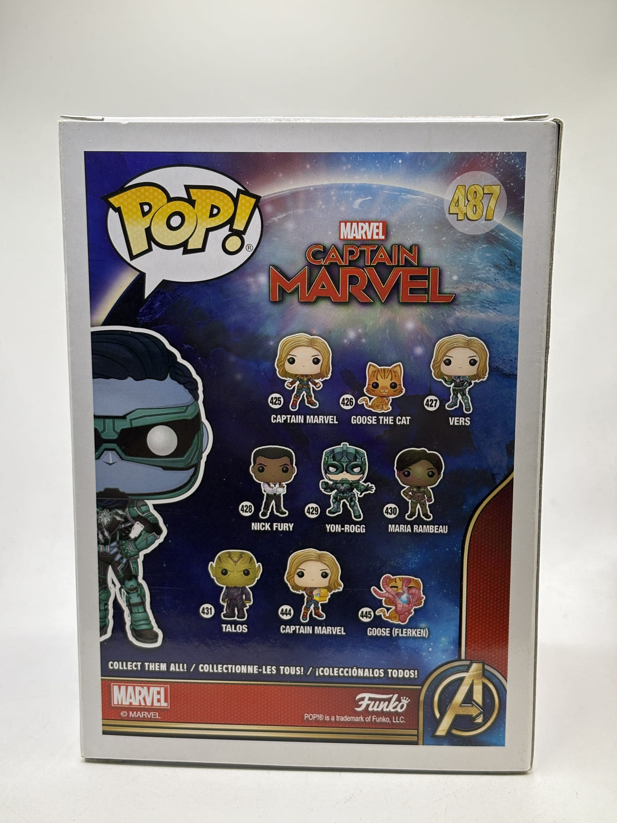 Funko POP! Marvel Captain Marvel #487 Minn-Erva Bobble-Head 2019 Summer Convention Limited Edition - Box DMG — back image 3